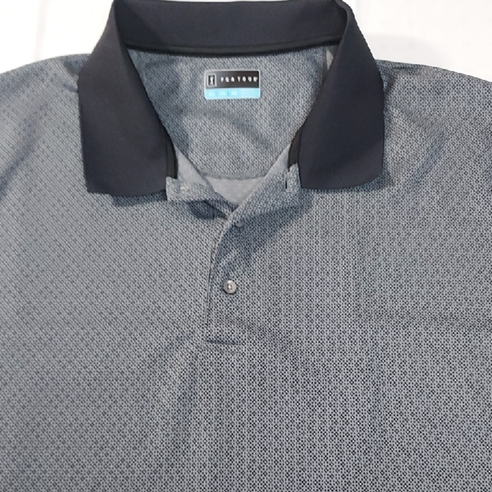 PGA Tour Men's Black and Gray Polo Shirt 4x